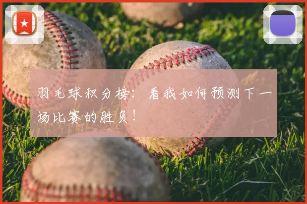 羽毛球积分榜：看我如何预测下一场比赛的胜负！